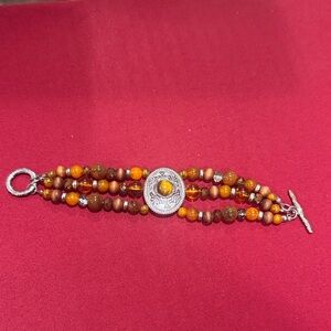 Vintage, Western Beaded Bracelet with Silver Accents